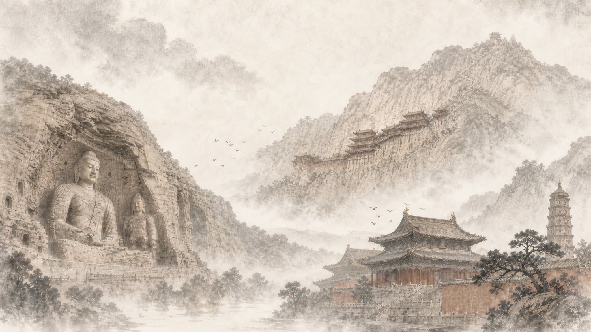 Ink-wash painting of Datong
